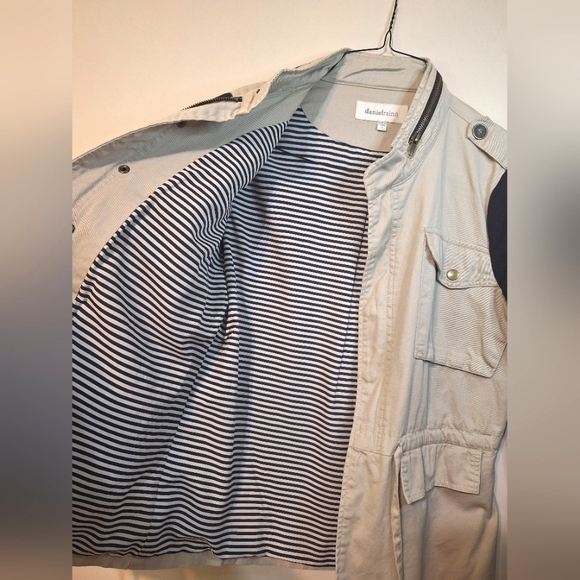 Anthropologie Daniel Rainn small beige black lightweight fall utility jacket - Picture 4 of 9